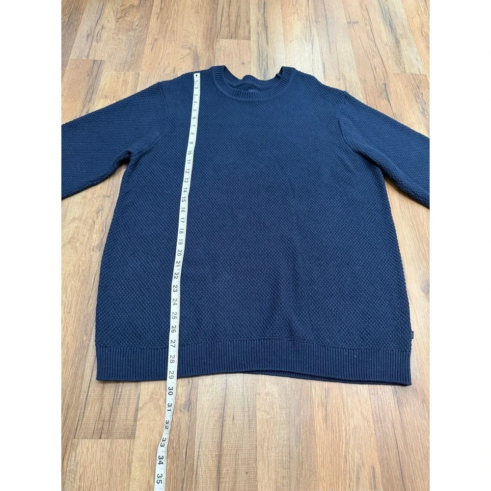 GAP‎ Navy Textured Knit Sweater Crewneck Cotton Blend Size L